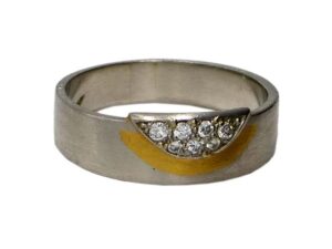 Platin Ring mit 7 kleinen Brillanten R2