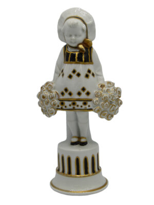 Porzellanfigur Metzler & Oltloff, Kind mit Blumen