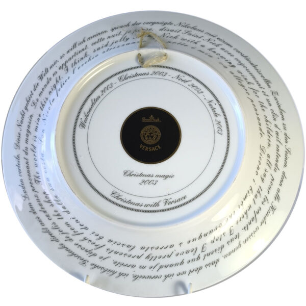 Teller Rosenthal Versace Christmas magic 2003 Rückseite